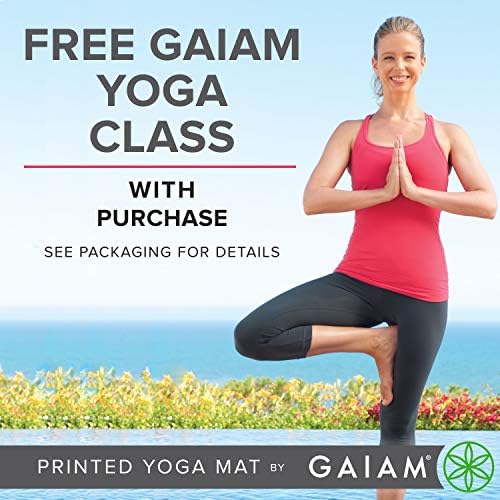 Обикновен килимче за йога Gaiam, Нескользящий подложка за упражнения и фитнес за всички видове йога, пилатес и упражнения