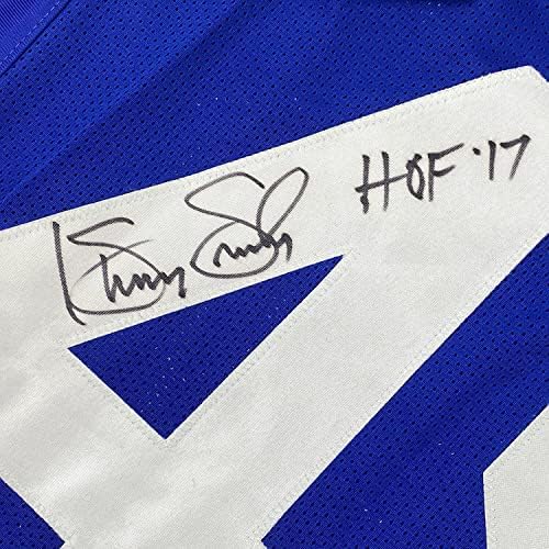 Футболна фланелка Сиатъл Блу в рамка с автограф/с подпис на Кени Исли 33x42 HOF 17 JSA COA