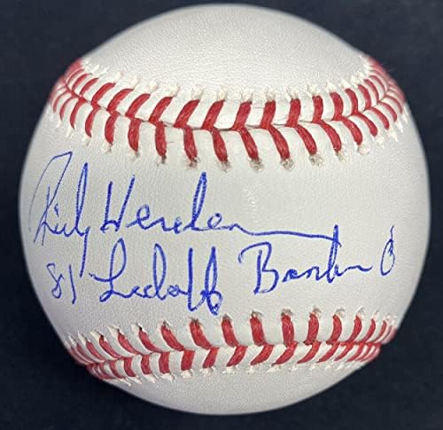 Рики Хендерсън 81 Водеща Бомба С Автограф от JSA по Бейзбол - Бейзболни топки с автографи