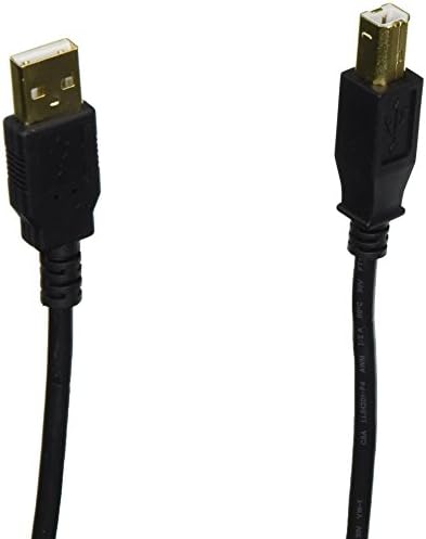 Monoprice 10-крак Позлатен кабел 28/24AWG USB 2.0 A Male-B Male и 1,5-Крак кабел USB 2.0 A Male-B Male 28/24AWG (позлатен) (105436), черен