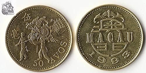 Азия-Макао 5 средната Монета 1993 година Освобождаването на Чуждестранните Монети Събиране на монети