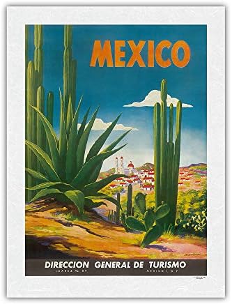 Мексико - Хуарес, Чихуахуа - Общо управление на туризма (Direccion General de Turismo) - Ретро Туристически плакат Магальона 1948 година на издаване - Художествена печат 9 x 12