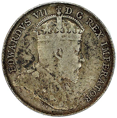 1907 ОК. Едуард VII Канадски КМ# 13 Сребърни и 5 цента е Много добре
