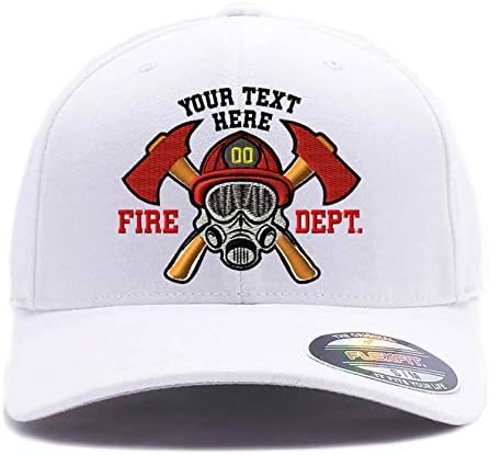 Бродирани по поръчка шапки пожарникари. Бейзболни шапки Flexfit 6477, 6277