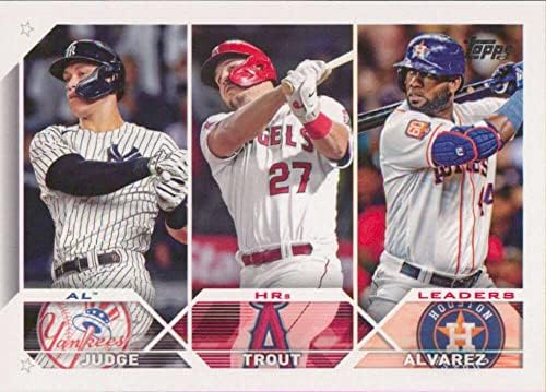 Бейзболна картичка 2023 Topps #246 Аарон Джадж/Майк Пъстърва/Йордан Алварес