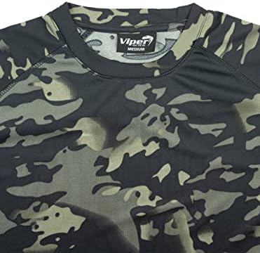Мъжки t-shirt VIPER в нетната стил, V-Образно Деколте, Черна