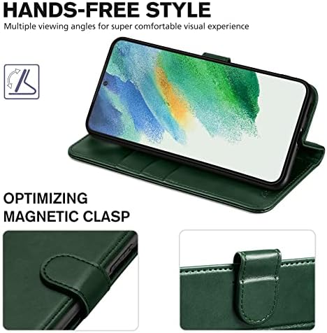 Чанта-портфейл TUCCH за Galaxy S22 5G, Магнитна поставка от изкуствена кожа [Заключване на RFID], Слот за карти, Защитно флип-надолу корица-Фолио с TPU, устойчив на удари Вътреше?