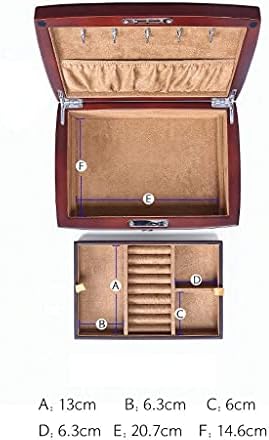 Кутия за съхранение на Бижута Проста Двойна Дървена Ковчег За Бижута Пръстени Колиета Гривни Ковчег За Бижута Кутия За Съхранение на Малък Ковчег За Бижута