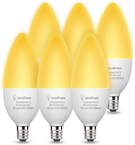 Жълти led Крушки JandCase от насекоми, Жълти Крушки-Свещници E12, Жълти led лампи E12 с регулируема яркост, 6 W (Еквивалент на 60 W) Осветление от насекоми, Кехлибар, led Крушки за у?