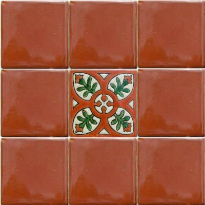 Мексикански плочки Alhambra Terracota Perpignan Talavera, 4,2x4,2 9 бр., 4,2x4,2