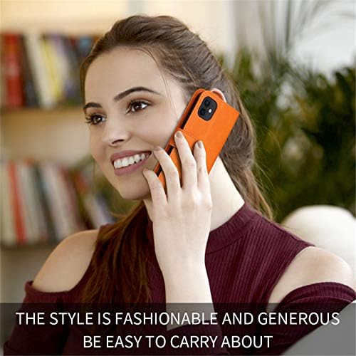 Чанта-портфейл с панти капак от изкуствена кожа IVY, съвместим с iPhone на 12-Pro Max - оранжев