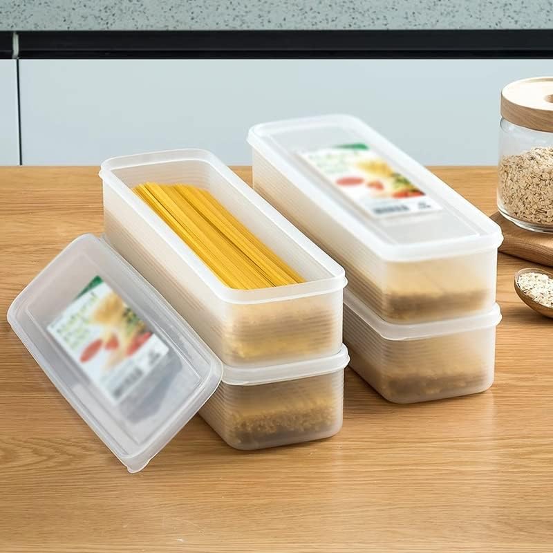 Кутия за съхранение на юфка MIAOHY, кухненски кутия за съхранение на храна с капак, на банката за спагети може да