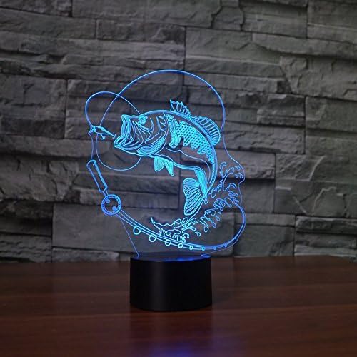 MOLLY HIESON 3D лека нощ За Риболов, Настолни Лампи за Оптични Илюзии, 7 Сменяеми цвята, Led Настолна Лампа, Коледна