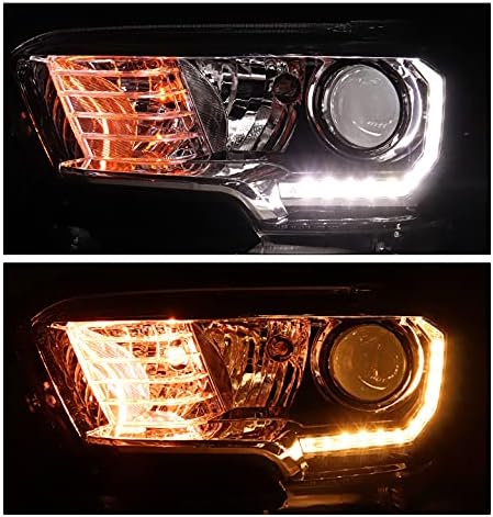 ZMAUTOPARTS led светлини за проектор с осветление, Хромирани с 6,25синьо DRL, Съвместими с -2023 Toyota Tacoma