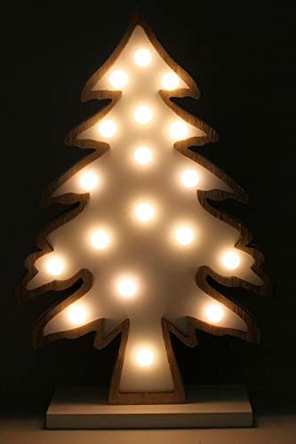 函館クリスマスファクトリー бяло дърво led топка светлина обект, 約高さ31×幅20×奥行6cm, бел