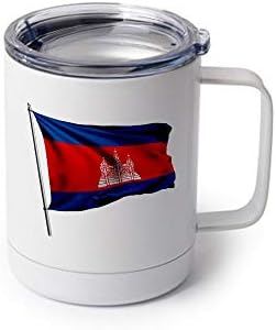 Спортна бутилка ExpressItBest 22 грама - Флаг Камбоджа (Камбоджа) - Изобилие от възможности