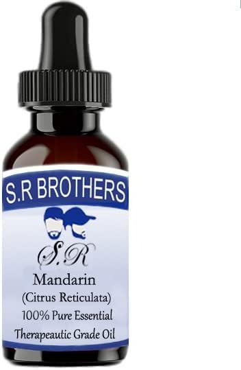 S. R Brothers Mandarin (Citrus Reticulata) Чисто и Натурално Етерично масло Терапевтичен клас с Капкомер 15
