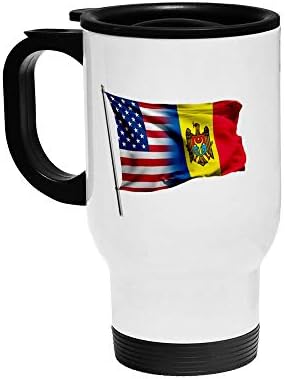ExpressItBest 16 унции Изолирано Пътна Кафеена чаша - Флаг Молдова (Молдова) - Изобилие от възможности
