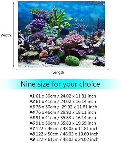 Zerodis PVC лигав фон за аквариум рибки плакат, пейзаж тапети Живопис стикер Подводен коралов декор (76 * 46 см)