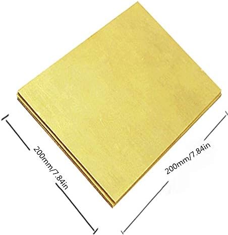 Месинг лист HUILUN Месинг лист Перцизионные метали Суровини Медни плочи (Размер: 200 мм x 200 мм x 0,8 mm)