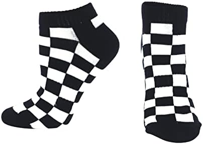 Чорапи за глезените YongColer в Черно-бяла клетка, Памучни чорапи, 1 Чифт