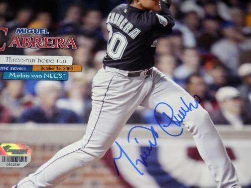 Цветна снимка Мигел Кабреры с автограф размер 8x10 (в рамка и матово покритие) - Fanatics Coa! - Снимки на MLB с