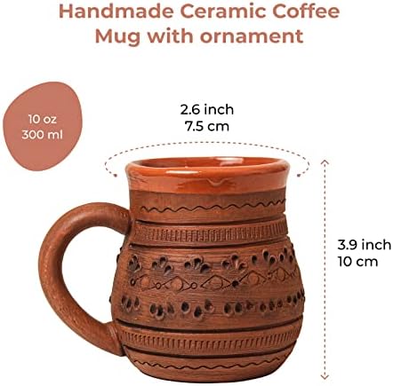 Чаши за кафе от керамични глини, Кафеена Чаша Ръчна изработка, Фаянсови 10 унции (300 мл), Кафеена Чаша в скандинавски