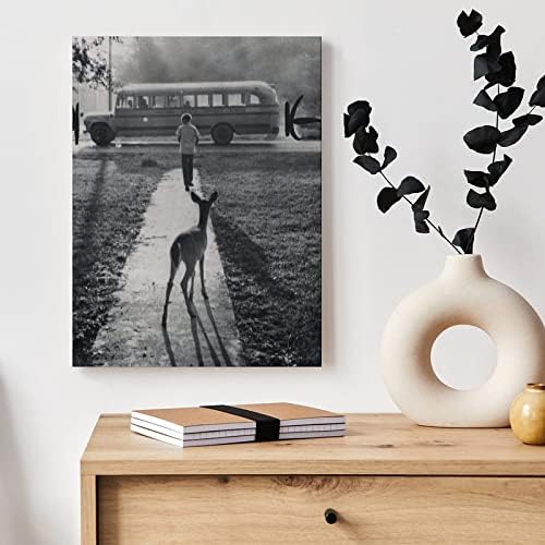 Черно-бял Арт Плакат с изображение на Животно, Плакат с Лосем, Автобус, Лице, Плакат, Платно, Художествен Плакат,