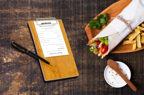 Поставка за проверки за ресторанти (8 X 4) Елегантни дървени подложки за чекове, подложки за проверки и менюто за ресторанта за закуска на гости чекове или меню - паке?