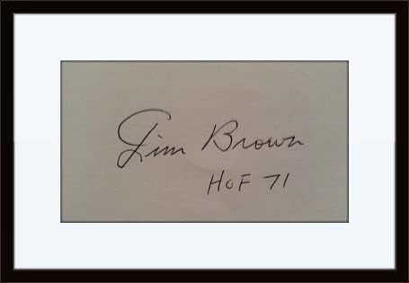 Автентичен автограф на Джим Браун в рамка със сертификат за автентичност