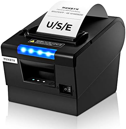 Принтер проверки MUNBYN P068, 3 1/8 80 мм Директен Термопринтер, POS принтер с Автоматичен нож и Бял касовият кутия, 16 Тежкотоварни Касов апарат за системи за търговски обект?