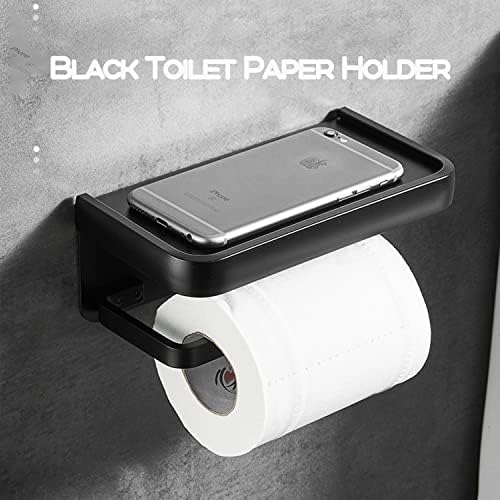 Държач за тоалетна хартия с рафт-Лигав Държач за Тоалетна хартия SUS 304 Неръждаема Стомана, Черен Държач за Тоалетна